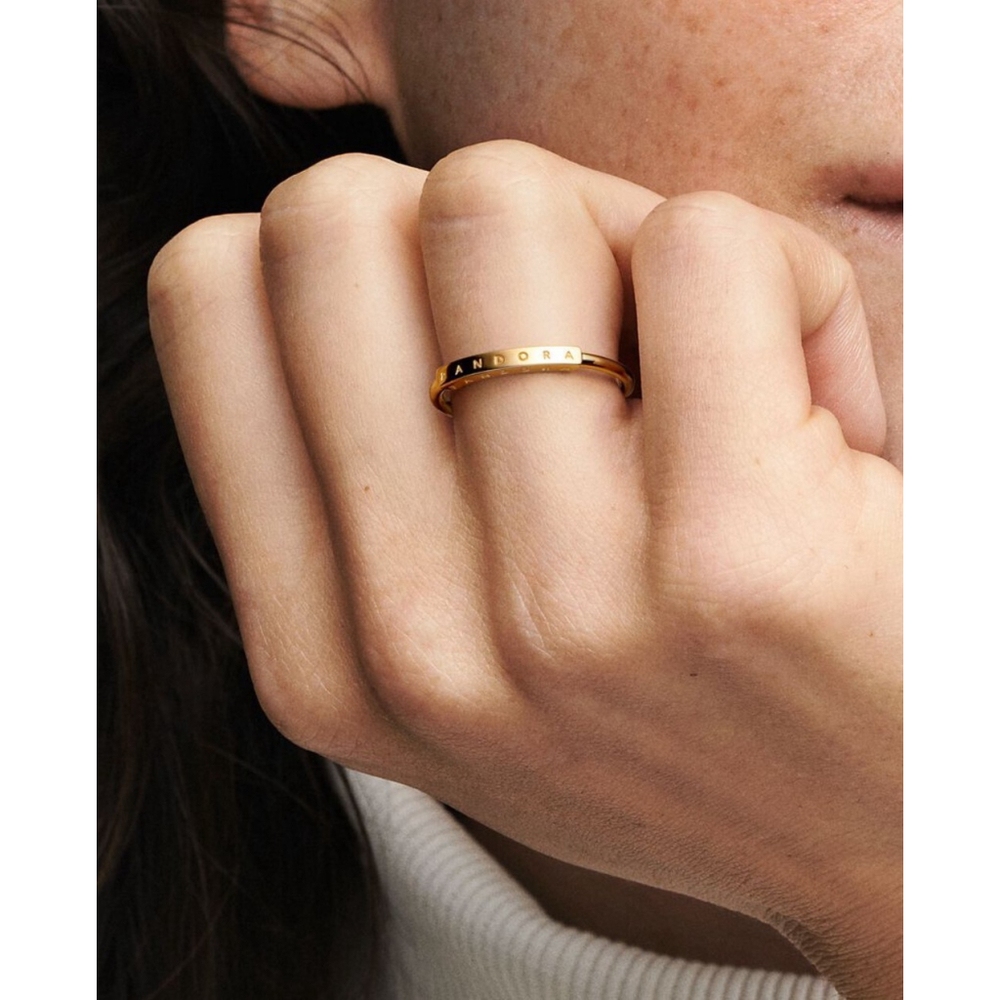 NEW❗️Pandora 14k Yellow Gold Signature I-D Ring Size 60(9.25) - Picture 2 of 8